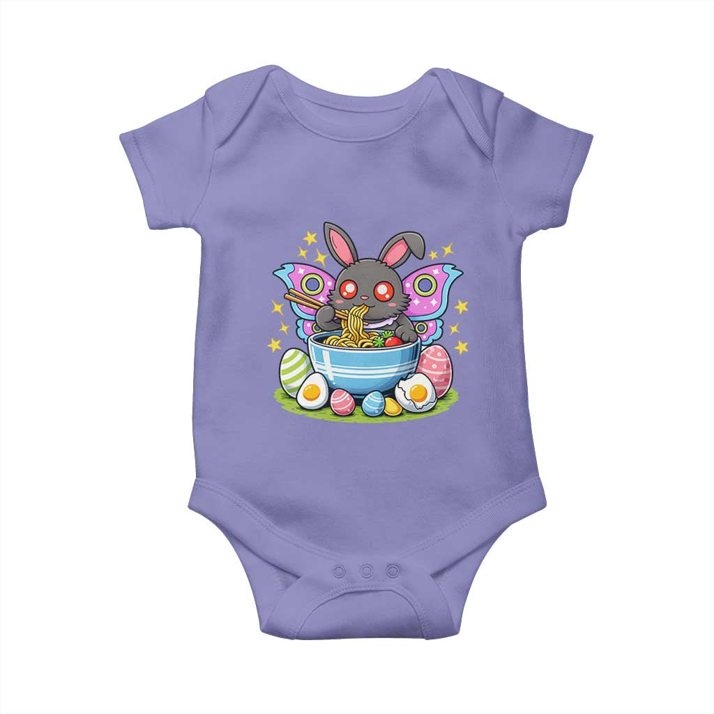 Funny Easter Mothman Eating Ramen Baby Onesie Cryptid Lover Gift TS12 Violet Print Your Wear