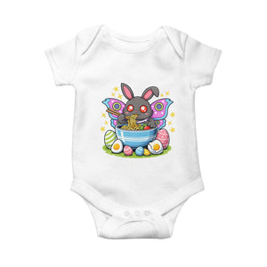 Funny Easter Mothman Eating Ramen Baby Onesie Cryptid Lover Gift TS12 White Print Your Wear