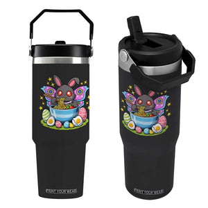 Funny Easter Mothman Eating Ramen Flip Straw Tumbler Cryptid Lover Gift TS12 One Size: 30 oz Black Print Your Wear