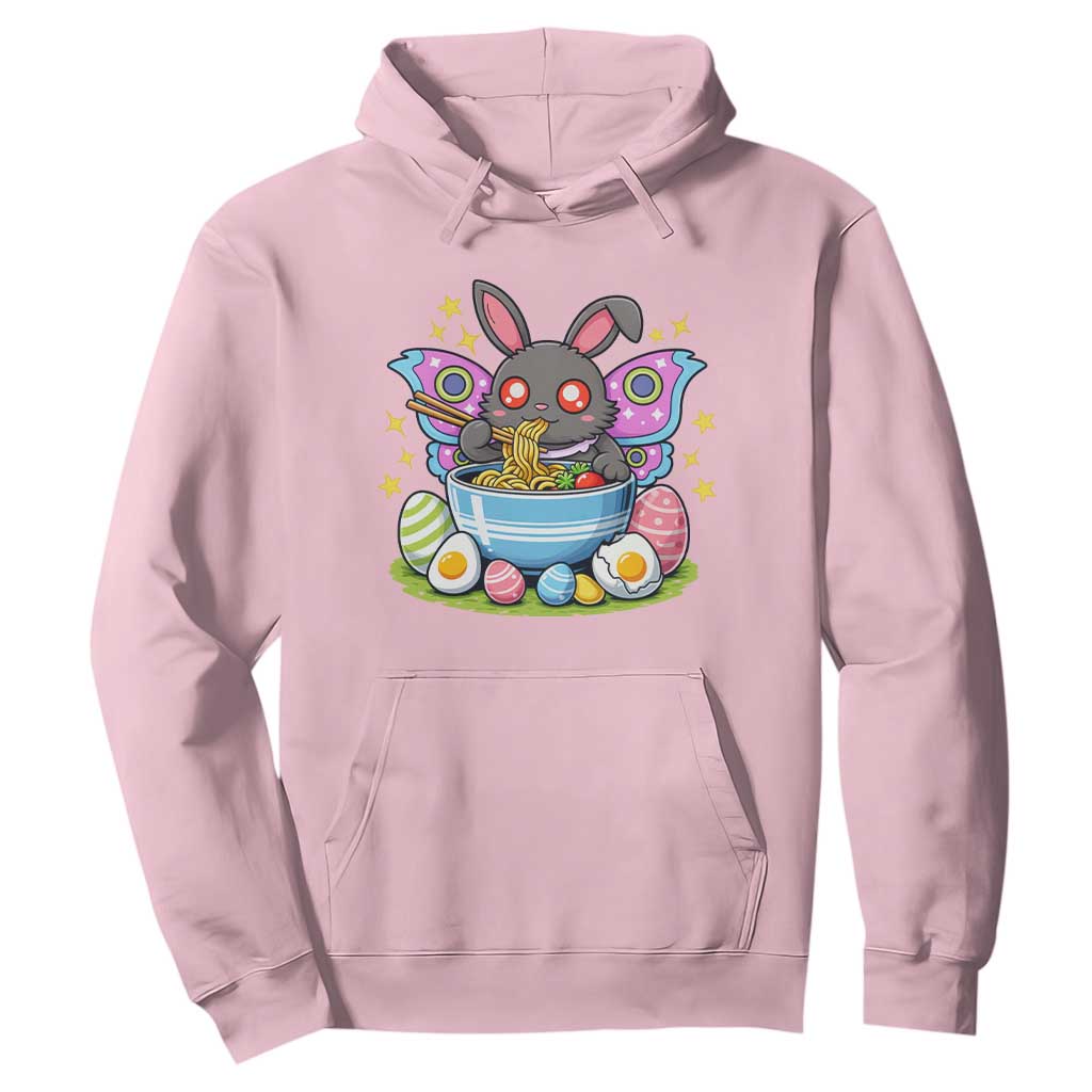 Funny Easter Mothman Eating Ramen Hoodie Cryptid Lover Gift TS12 Light Pink Print Your Wear