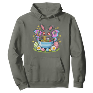 Funny Easter Mothman Eating Ramen Hoodie Cryptid Lover Gift TS12 Military Green Print Your Wear