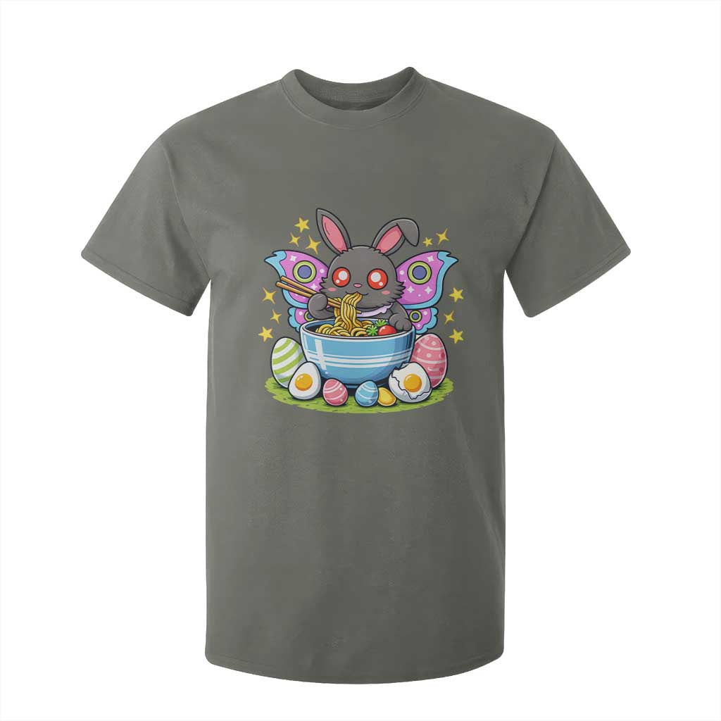 Funny Easter Mothman Eating Ramen T Shirt For Kid Cryptid Lover Gift TS12 Military Green Print Your Wear