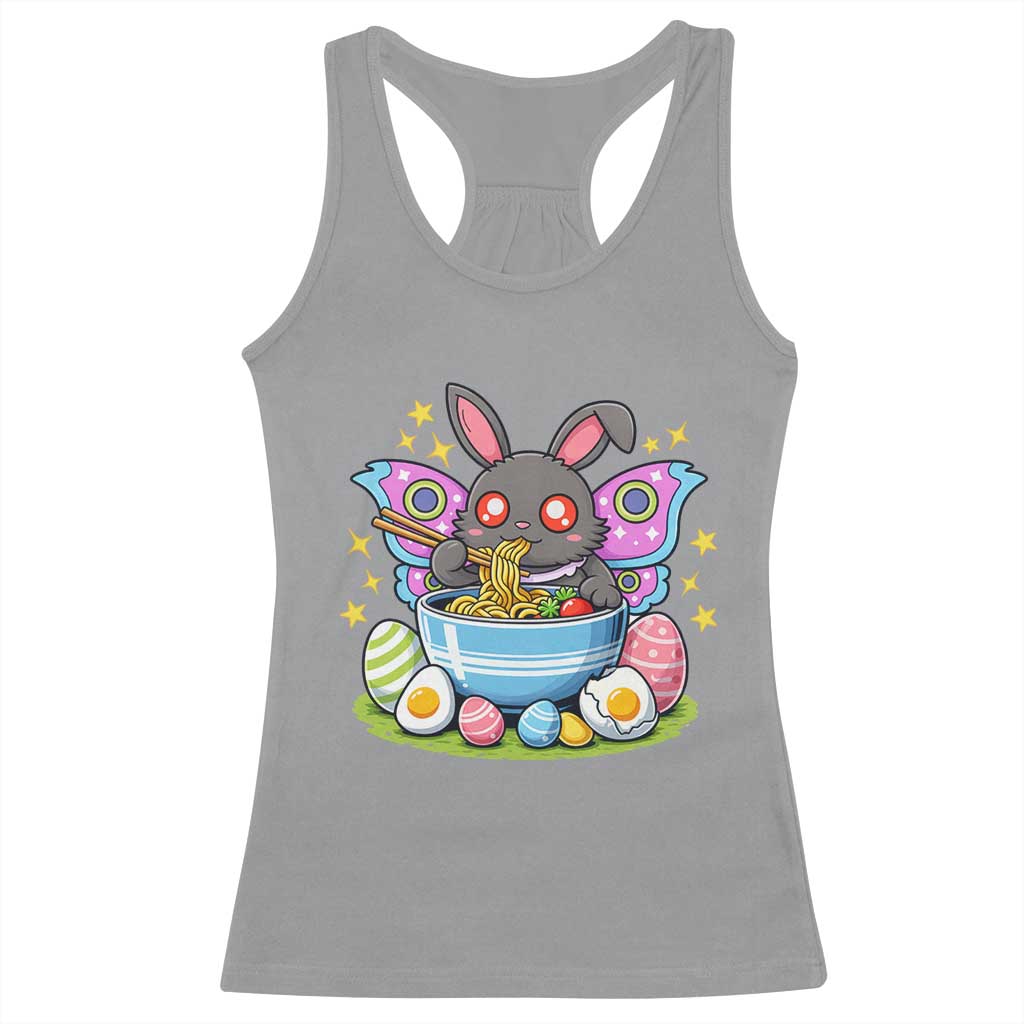 Funny Easter Mothman Eating Ramen Racerback Tank Top Cryptid Lover Gift TS12 Sport Gray Print Your Wear