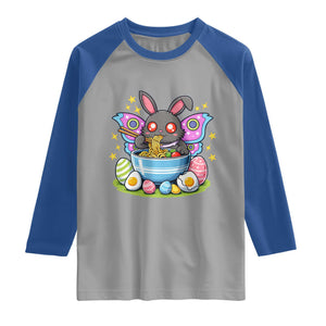 Funny Easter Mothman Eating Ramen Raglan Shirt Cryptid Lover Gift TS12 Sport Gray Royal Print Your Wear