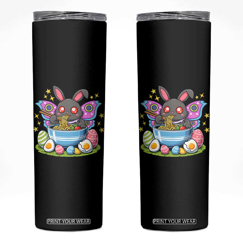 Funny Easter Mothman Eating Ramen Skinny Tumbler Cryptid Lover Gift TS12 Black Print Your Wear