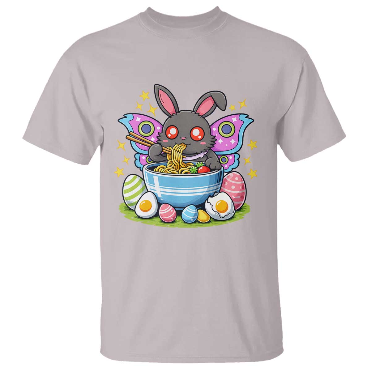 Funny Easter Mothman Eating Ramen T Shirt Cryptid Lover Gift TS12 Ice Gray Print Your Wear