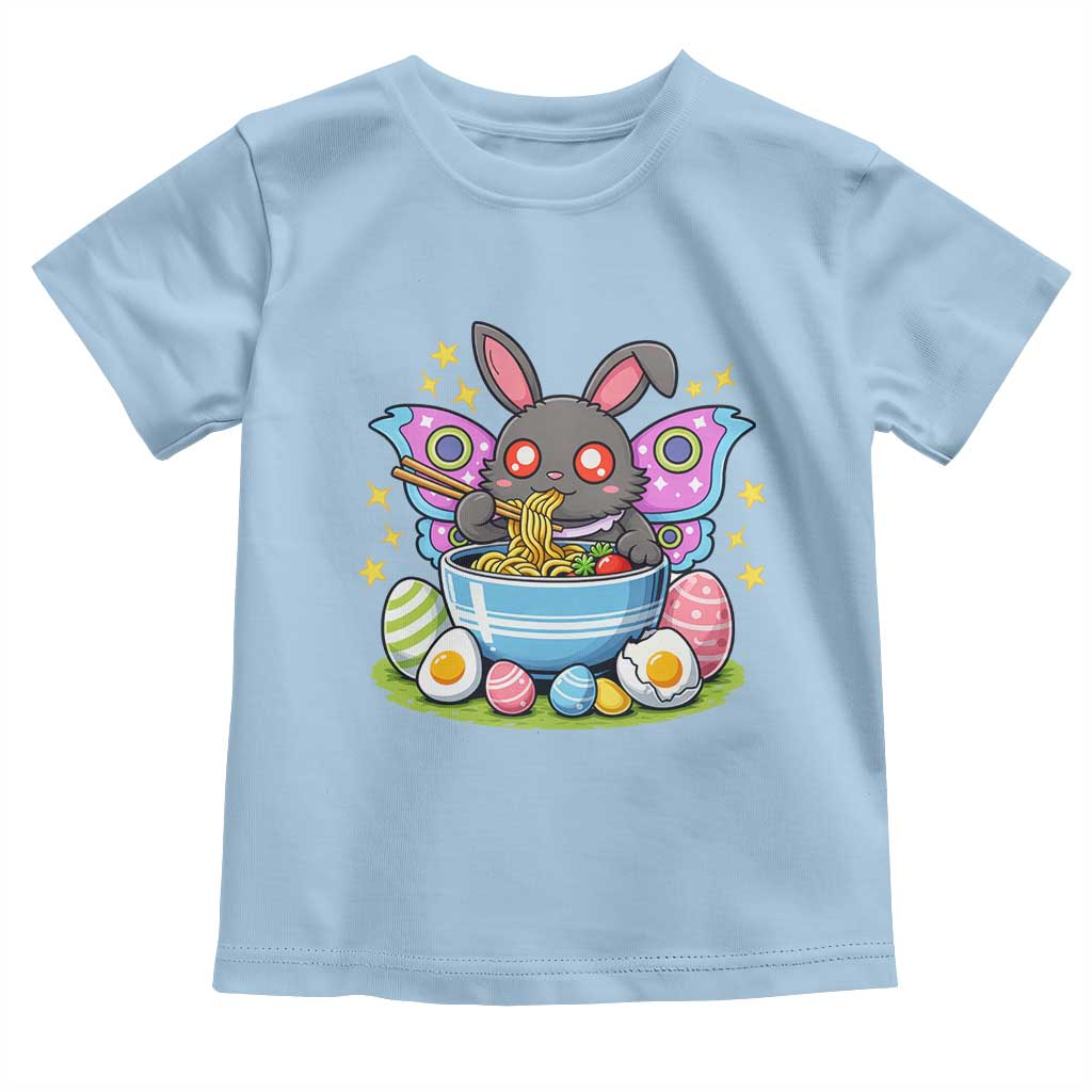 Funny Easter Mothman Eating Ramen Toddler T Shirt Cryptid Lover Gift TS12 Light Blue Print Your Wear