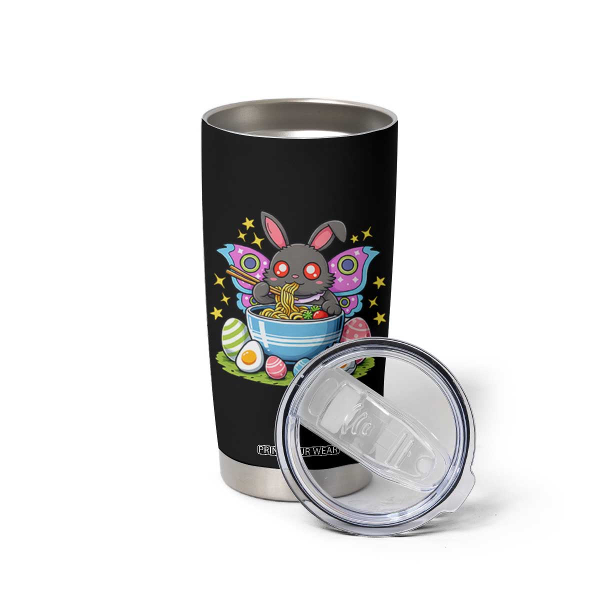 Funny Easter Mothman Eating Ramen Tumbler Cup Cryptid Lover Gift TS12 Print Your Wear