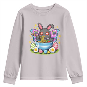 Funny Easter Mothman Eating Ramen Youth Sweatshirt Cryptid Lover Gift TS12 Ice Gray Print Your Wear