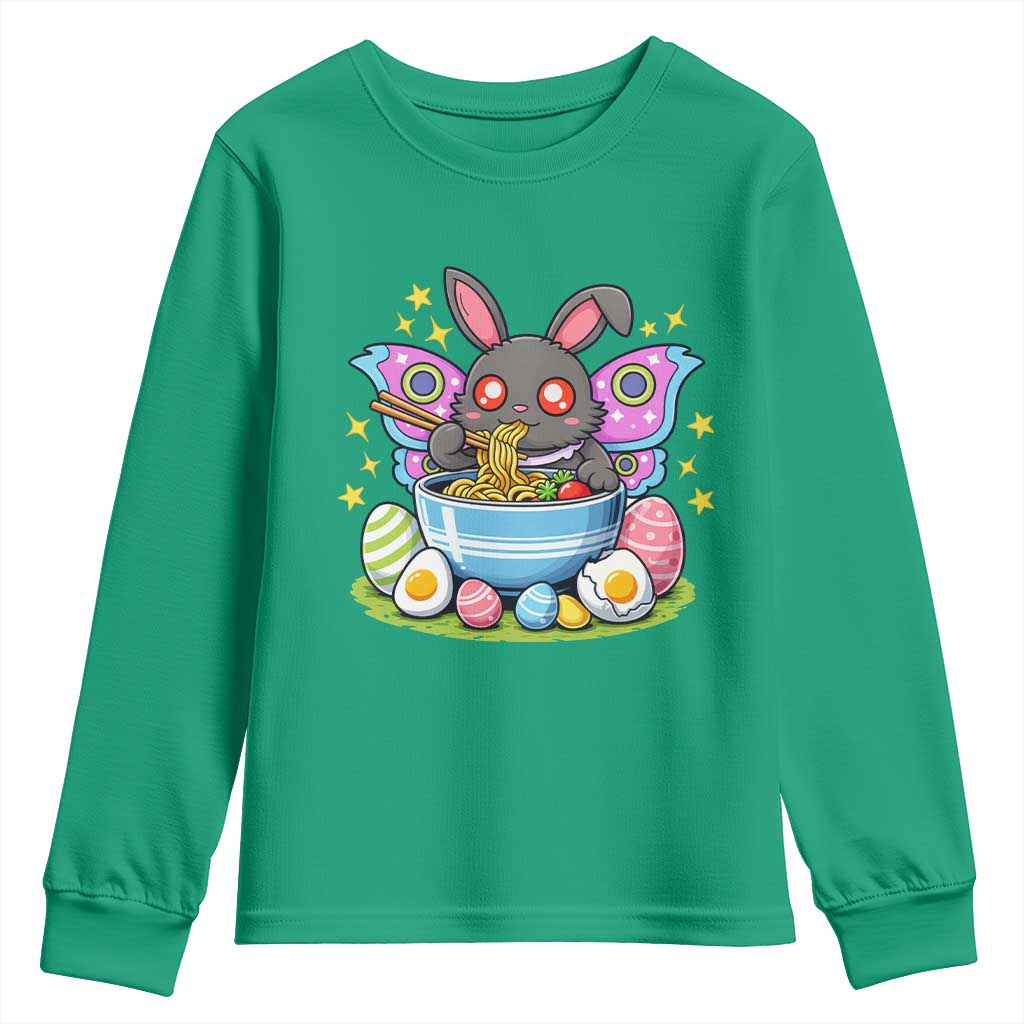 Funny Easter Mothman Eating Ramen Youth Sweatshirt Cryptid Lover Gift TS12 Irish Green Print Your Wear