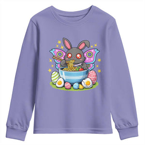 Funny Easter Mothman Eating Ramen Youth Sweatshirt Cryptid Lover Gift TS12 Violet Print Your Wear