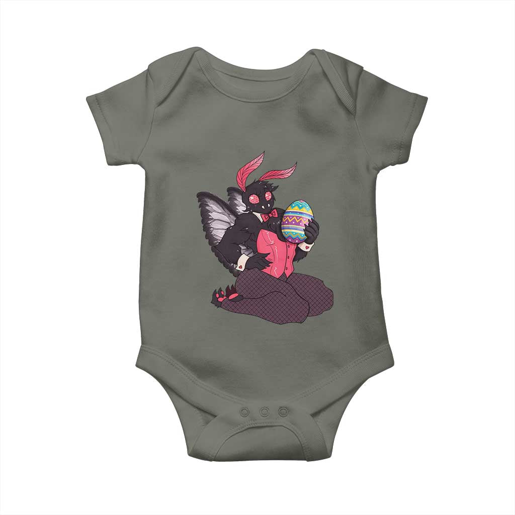 Sexy Easter Bunny Mothman Baby Onesie Cryptid Humor Gift TS12 Military Green Print Your Wear