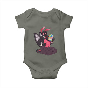 Sexy Easter Bunny Mothman Baby Onesie Cryptid Humor Gift TS12 Military Green Print Your Wear