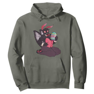 Sexy Easter Bunny Mothman Hoodie Cryptid Humor Gift TS12 Military Green Print Your Wear