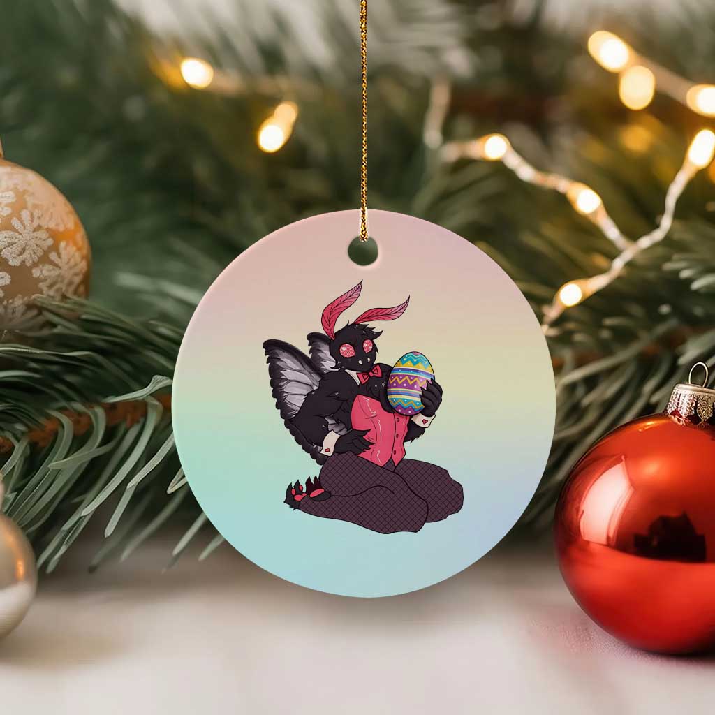 Sexy Easter Bunny Mothman Ceramic Ornament Cryptid Humor Gift TS12 1pc Pastel Print Your Wear