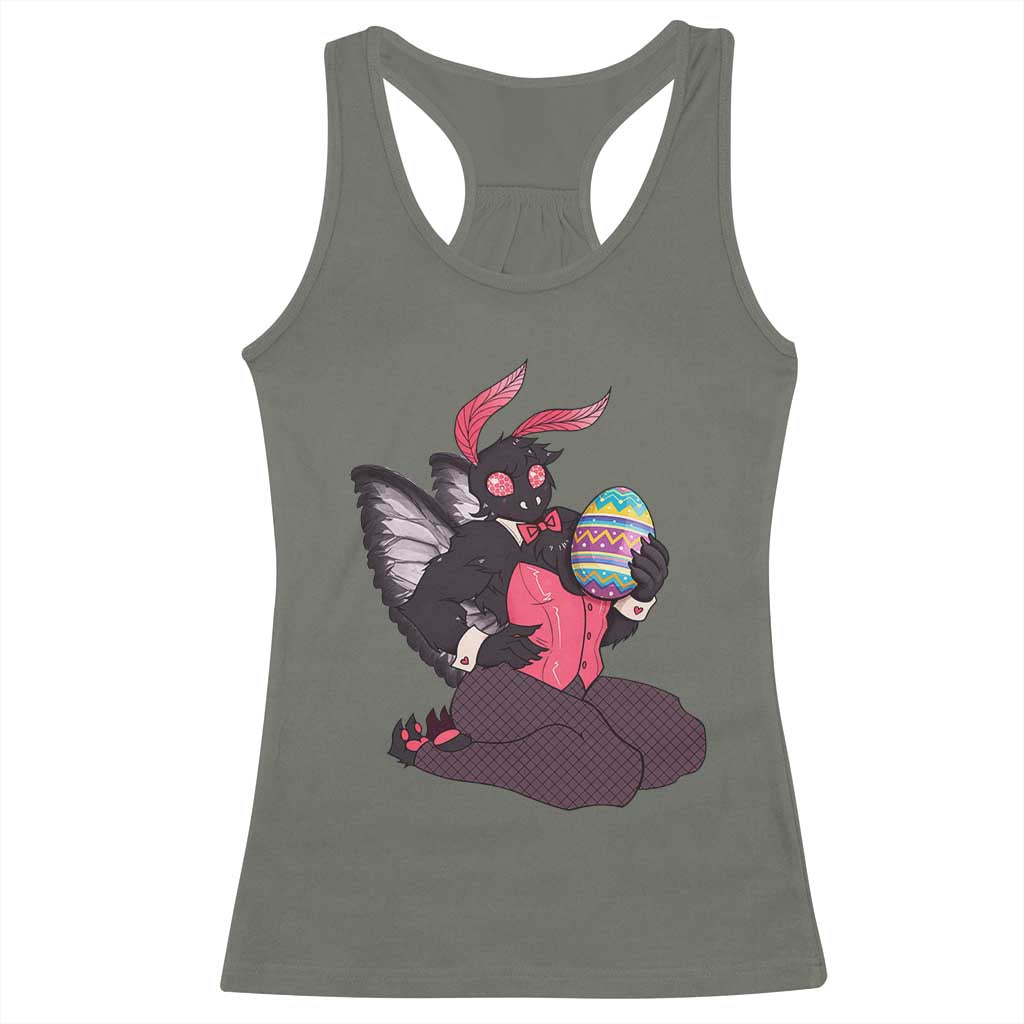 Sexy Easter Bunny Mothman Racerback Tank Top Cryptid Humor Gift TS12 Military Green Print Your Wear