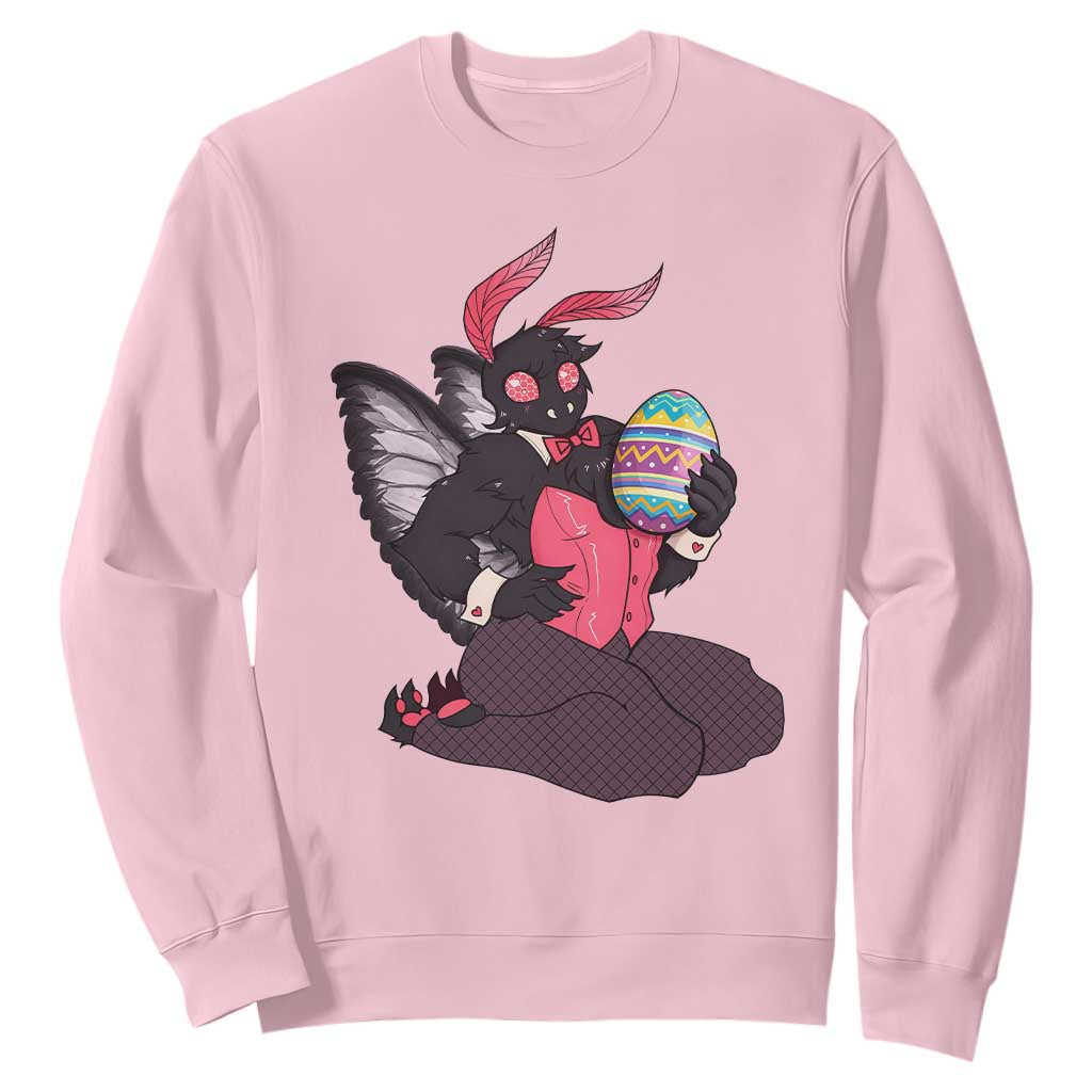 Sexy Easter Bunny Mothman Sweatshirt Cryptid Humor Gift TS12 Light Pink Print Your Wear