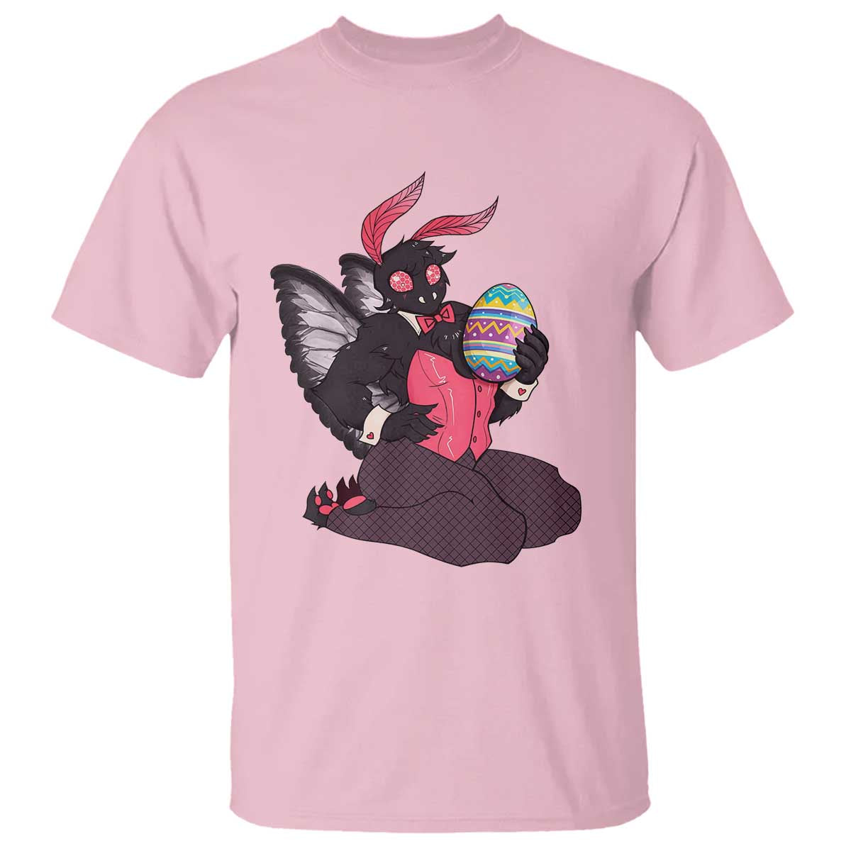 Sexy Easter Bunny Mothman T Shirt Cryptid Humor Gift TS12 Light Pink Print Your Wear