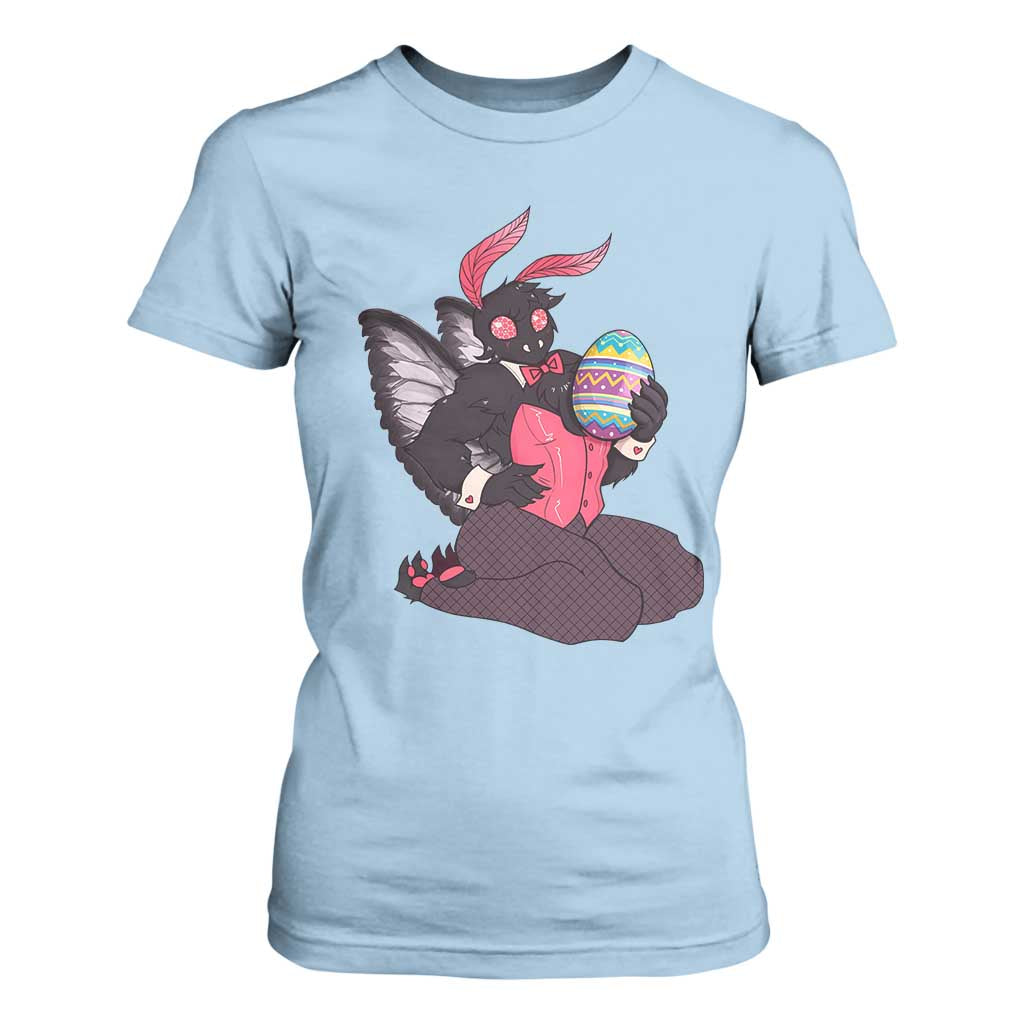 Sexy Easter Bunny Mothman T Shirt For Women Cryptid Humor Gift TS12 Light Blue Print Your Wear