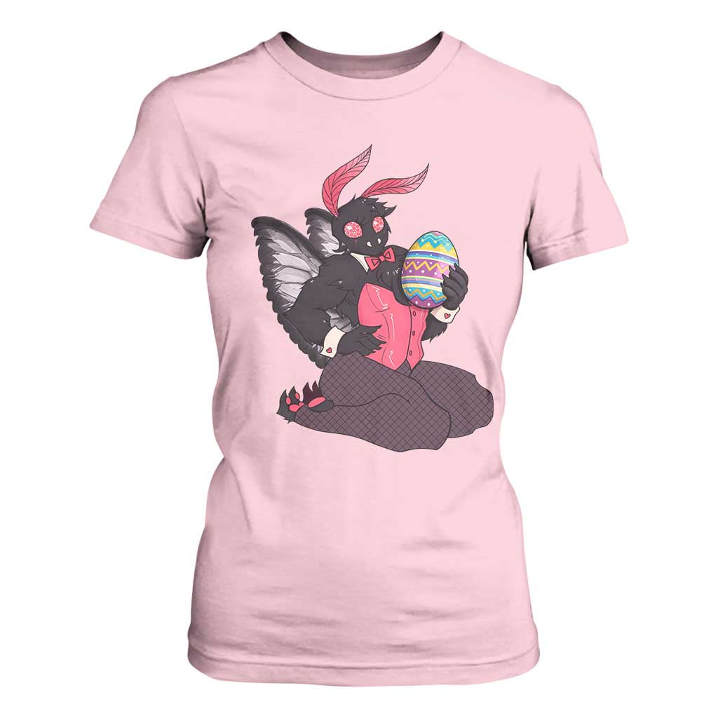 Sexy Easter Bunny Mothman T Shirt For Women Cryptid Humor Gift TS12 Light Pink Print Your Wear
