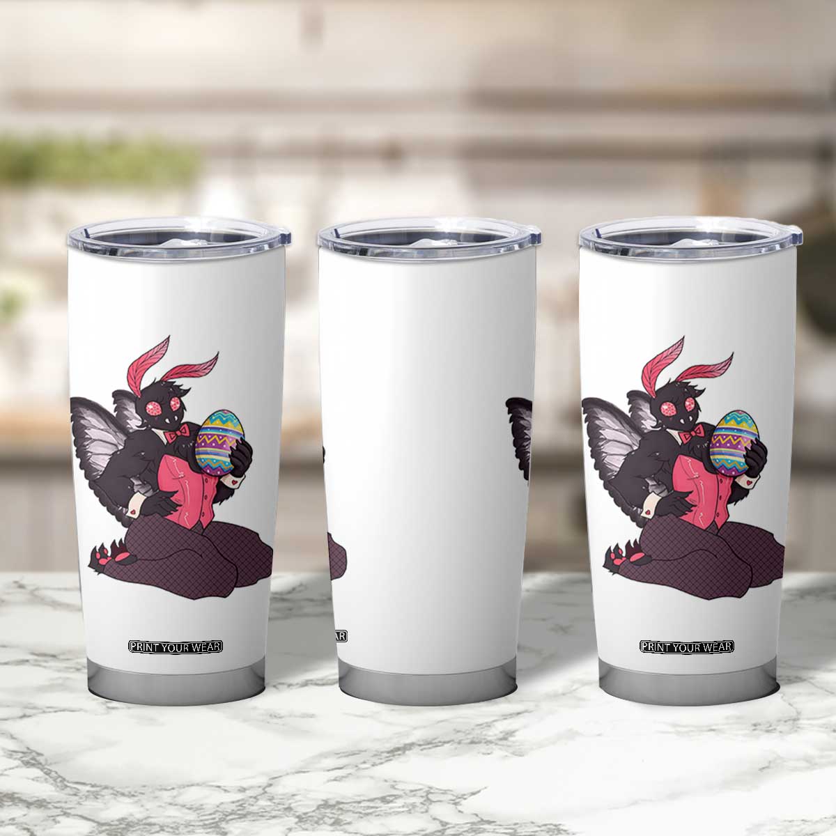 Sexy Easter Bunny Mothman Tumbler Cup Cryptid Humor Gift TS12 Print Your Wear