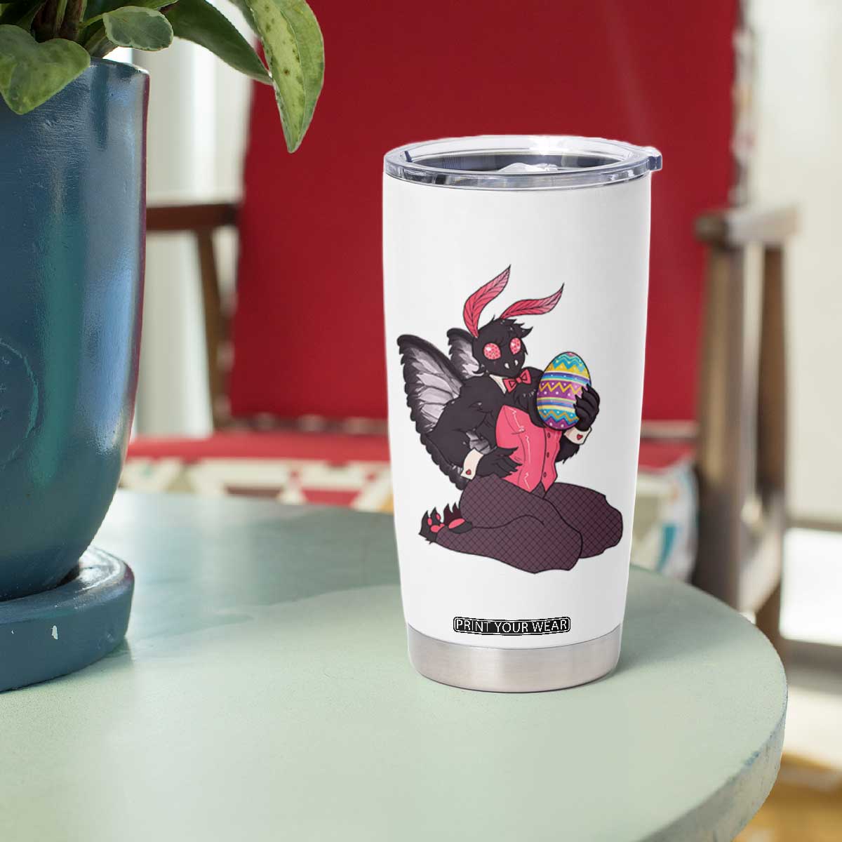 Sexy Easter Bunny Mothman Tumbler Cup Cryptid Humor Gift TS12 Print Your Wear