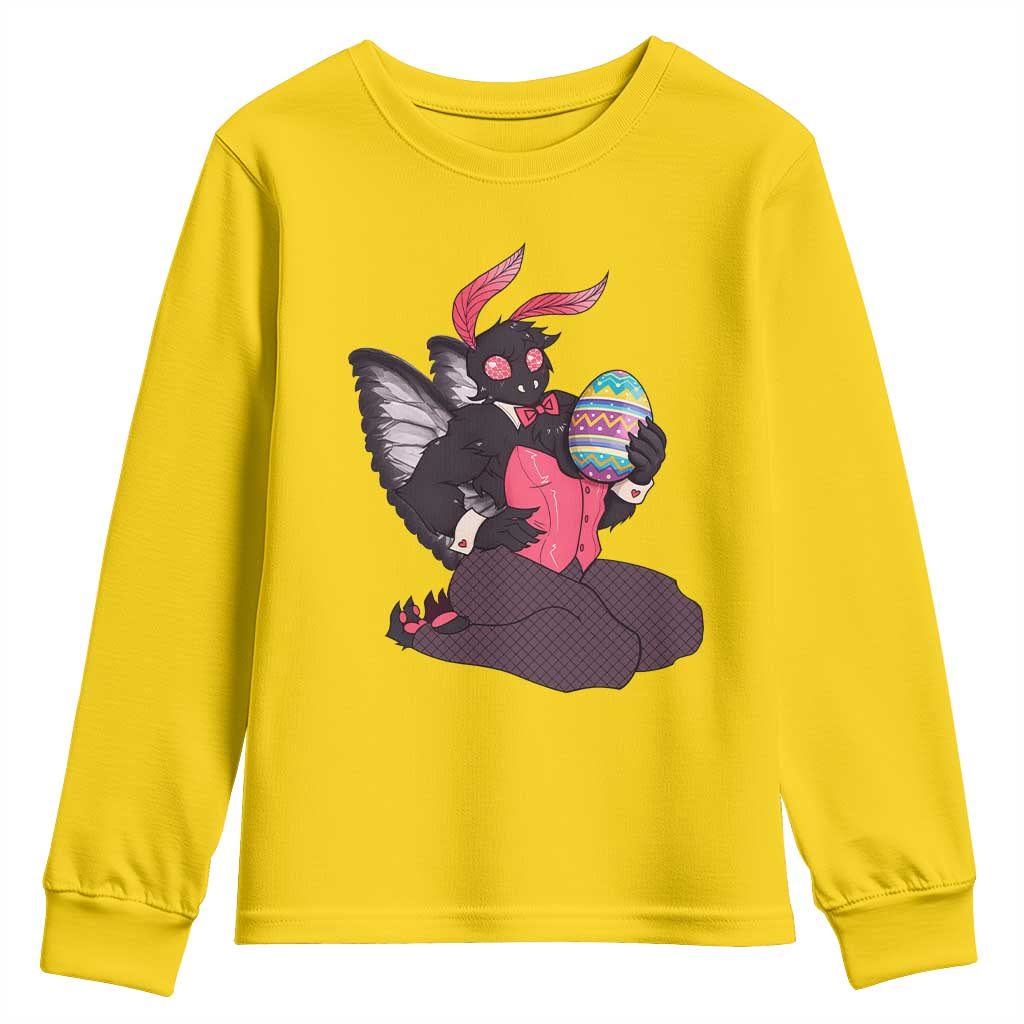 Sexy Easter Bunny Mothman Youth Sweatshirt Cryptid Humor Gift TS12 Daisy Print Your Wear