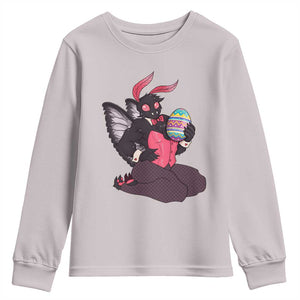 Sexy Easter Bunny Mothman Youth Sweatshirt Cryptid Humor Gift TS12 Ice Gray Print Your Wear