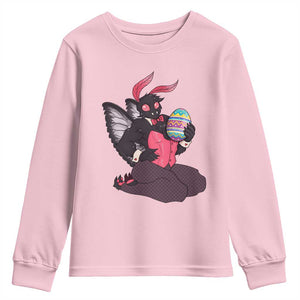Sexy Easter Bunny Mothman Youth Sweatshirt Cryptid Humor Gift TS12 Light Pink Print Your Wear