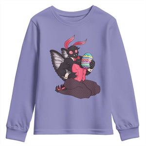 Sexy Easter Bunny Mothman Youth Sweatshirt Cryptid Humor Gift TS12 Violet Print Your Wear