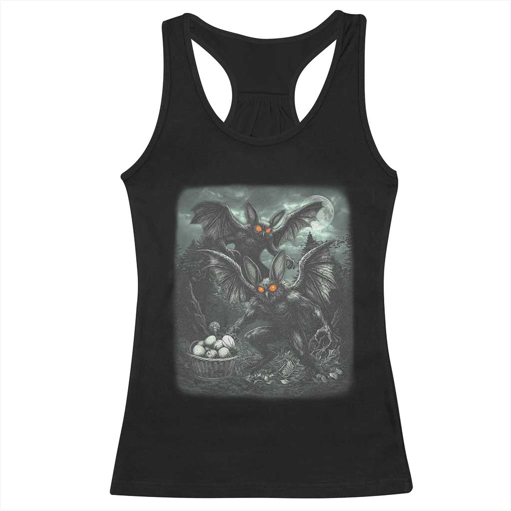 Vintage Horror Mothman Easter Racerback Tank Top Folklore Monster Lover Gift TS12 Black Print Your Wear