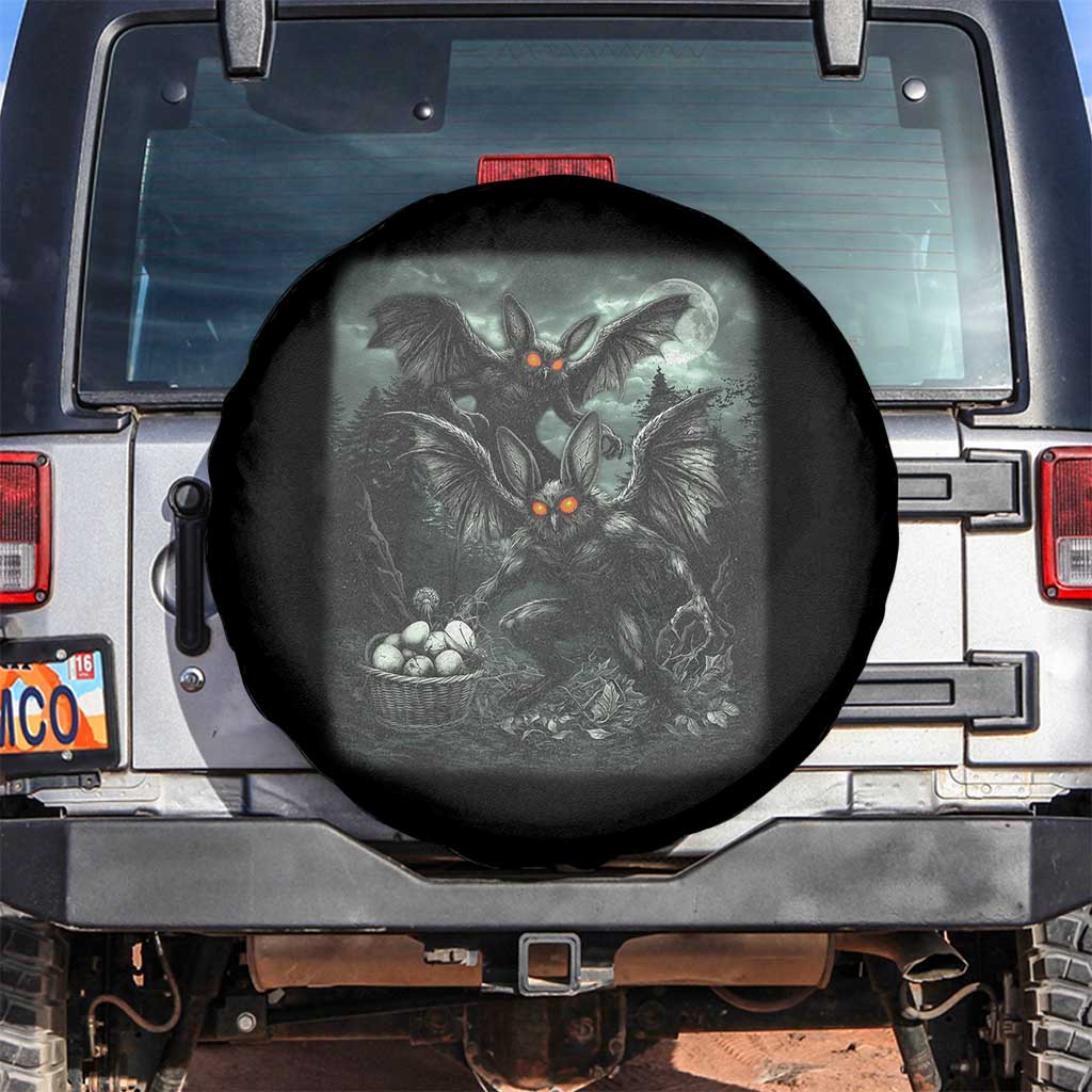 Vintage Horror Mothman Easter Spare Tire Cover Folklore Monster Lover Gift TS12 No hole Black Print Your Wear