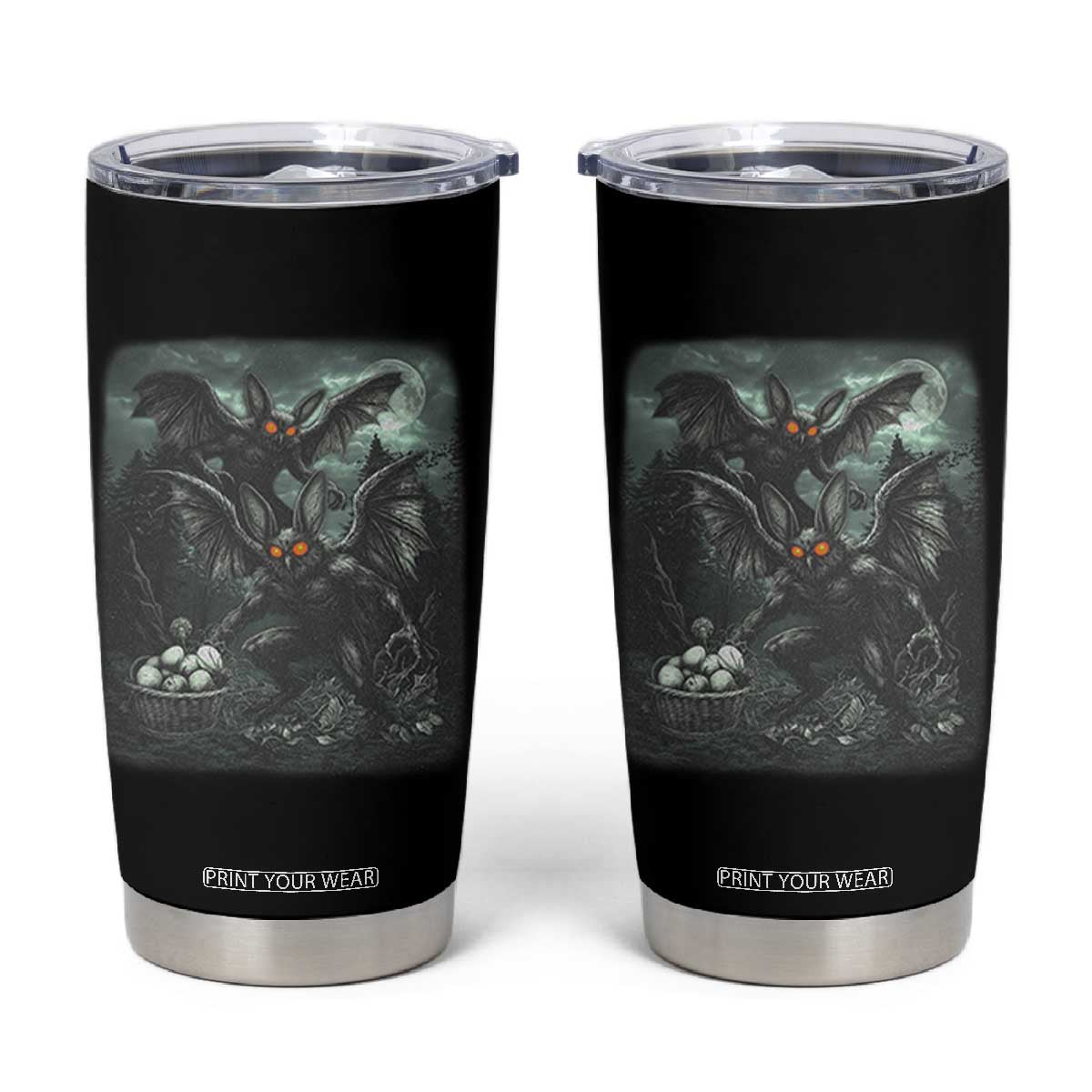 Vintage Horror Mothman Easter Tumbler Cup Folklore Monster Lover Gift TS12 Black Print Your Wear