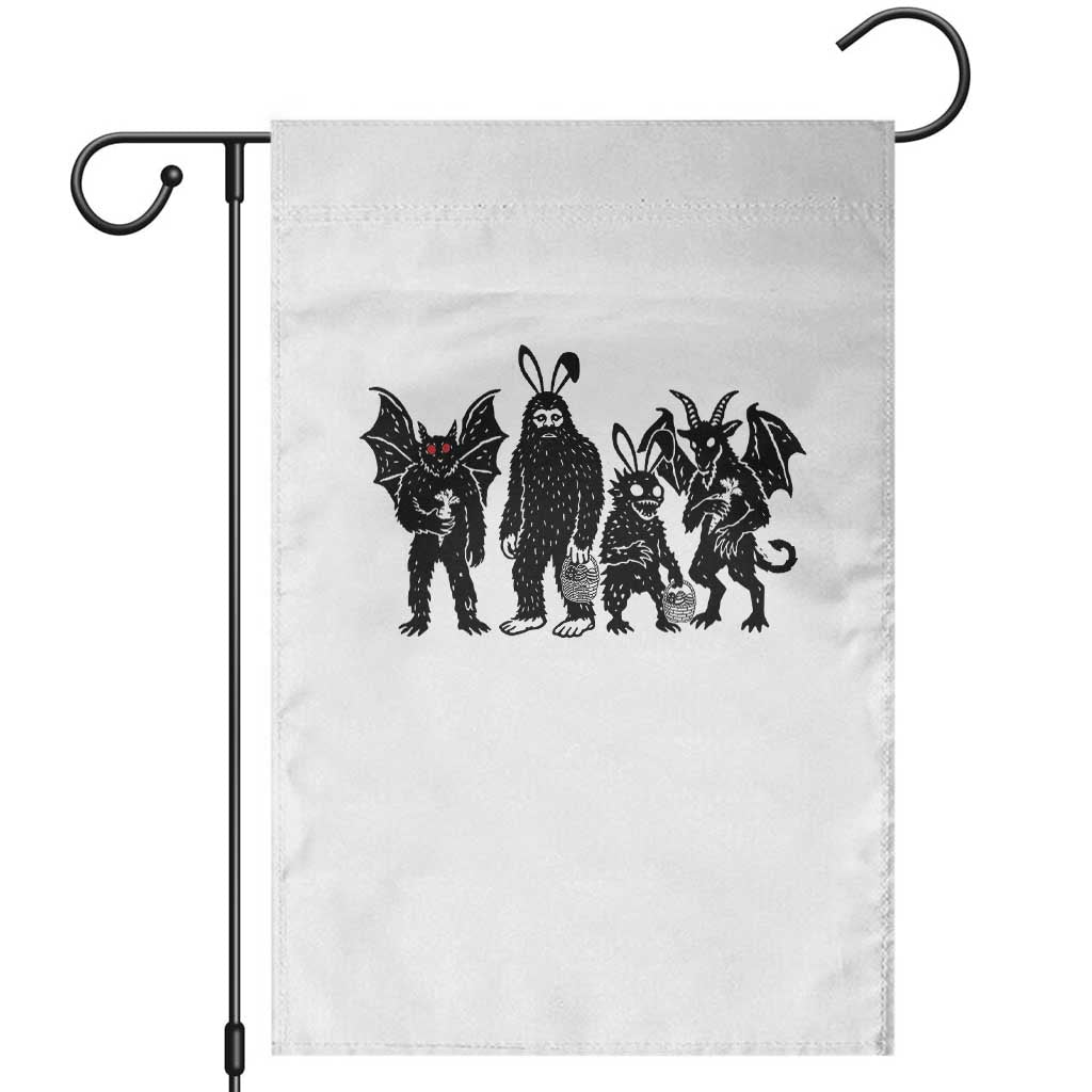 Funny Easter Cryptid Squad Garden Flag Bigfoot Mothman Jersey Devil Chupacabra Gift TS12 White Print Your Wear
