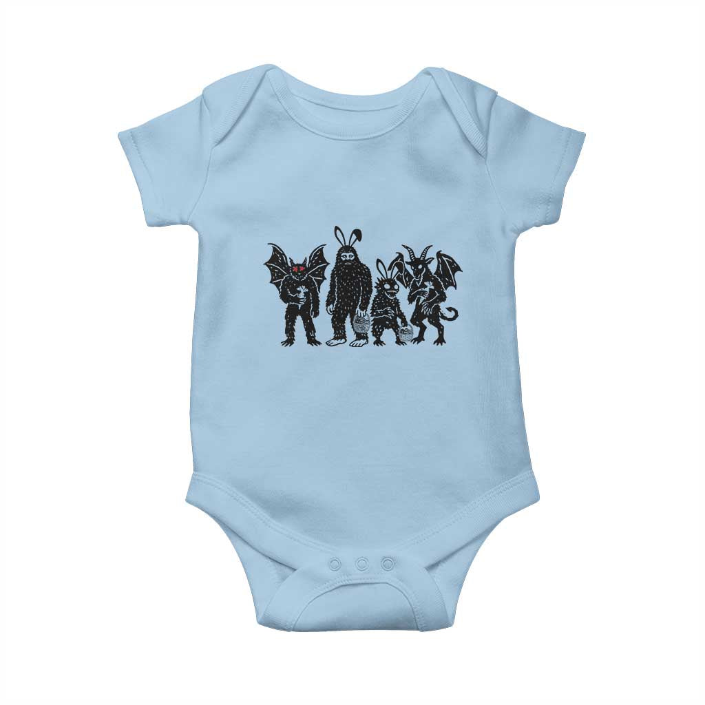 Funny Easter Cryptid Squad Baby Onesie Bigfoot Mothman Jersey Devil Chupacabra Gift TS12 Light Blue Print Your Wear