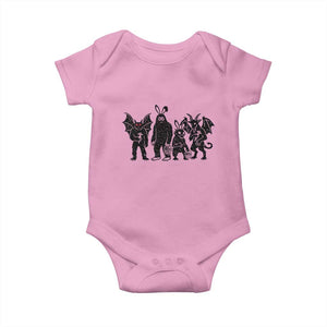Funny Easter Cryptid Squad Baby Onesie Bigfoot Mothman Jersey Devil Chupacabra Gift TS12 Light Pink Print Your Wear