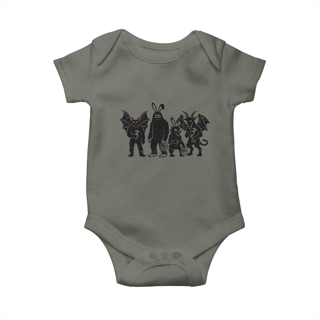 Funny Easter Cryptid Squad Baby Onesie Bigfoot Mothman Jersey Devil Chupacabra Gift TS12 Military Green Print Your Wear