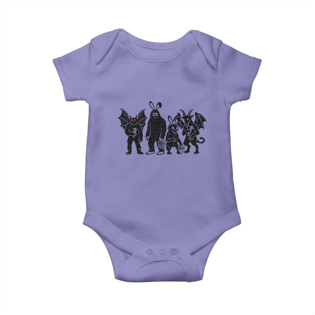 Funny Easter Cryptid Squad Baby Onesie Bigfoot Mothman Jersey Devil Chupacabra Gift TS12 Violet Print Your Wear