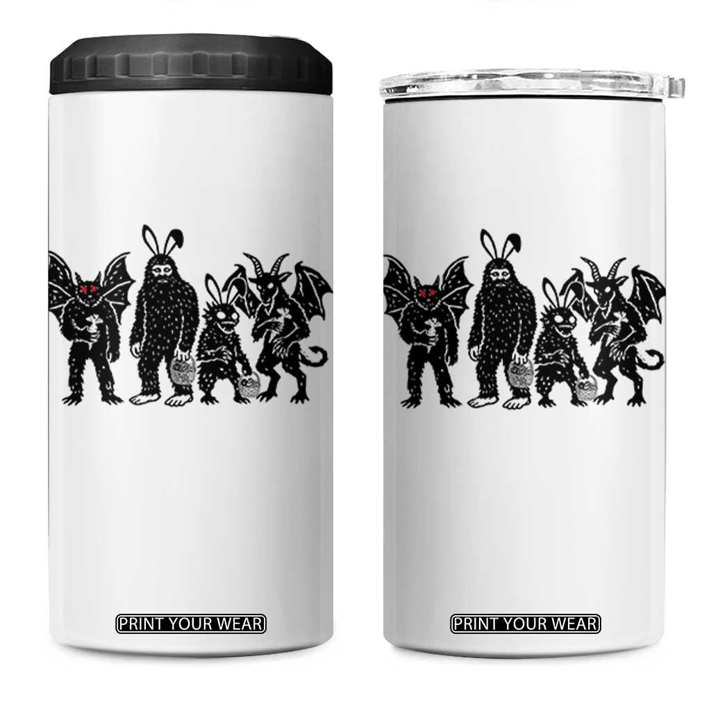 Funny Easter Cryptid Squad 4 in 1 Can Cooler Tumbler Bigfoot Mothman Jersey Devil Chupacabra Gift TS12 One Size: 16 oz White Print Your Wear