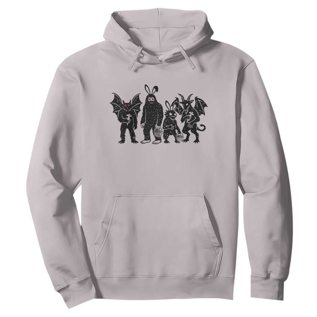 Funny Easter Cryptid Squad Hoodie Bigfoot Mothman Jersey Devil Chupacabra Gift TS12 Ice Gray Print Your Wear