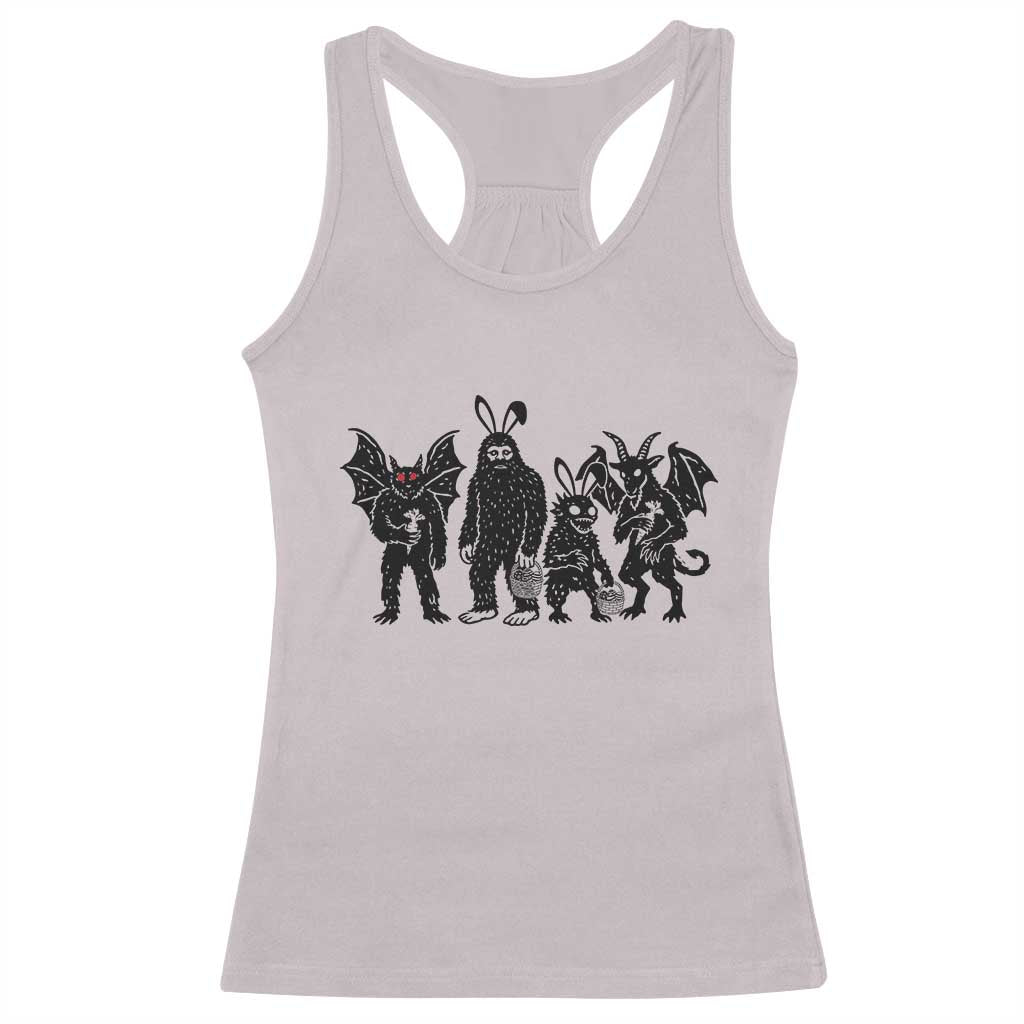 Funny Easter Cryptid Squad Racerback Tank Top Bigfoot Mothman Jersey Devil Chupacabra Gift TS12 Ice Gray Print Your Wear