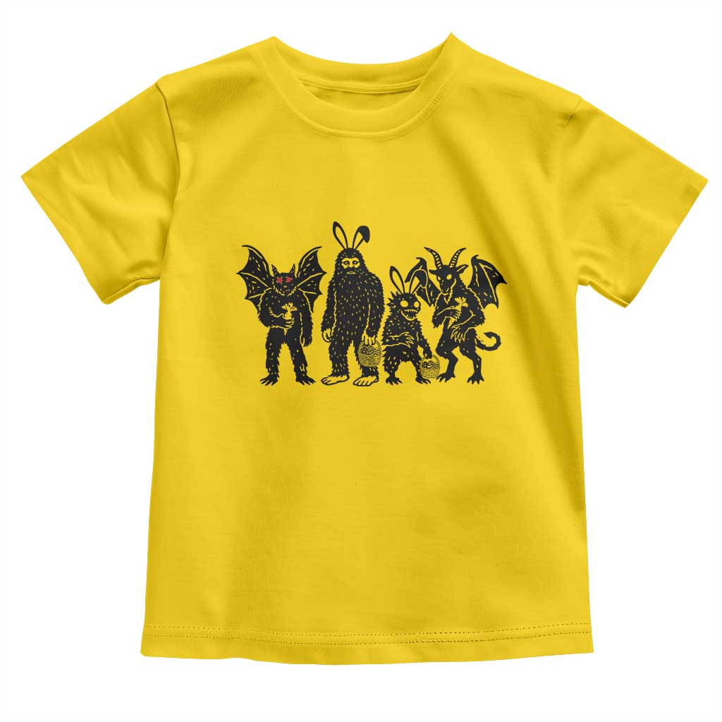 Funny Easter Cryptid Squad Toddler T Shirt Bigfoot Mothman Jersey Devil Chupacabra Gift TS12 Daisy Print Your Wear