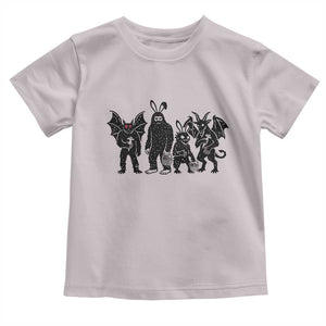 Funny Easter Cryptid Squad Toddler T Shirt Bigfoot Mothman Jersey Devil Chupacabra Gift TS12 Ice Gray Print Your Wear