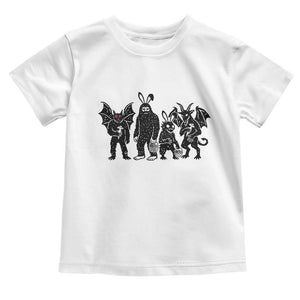Funny Easter Cryptid Squad Toddler T Shirt Bigfoot Mothman Jersey Devil Chupacabra Gift TS12 White Print Your Wear