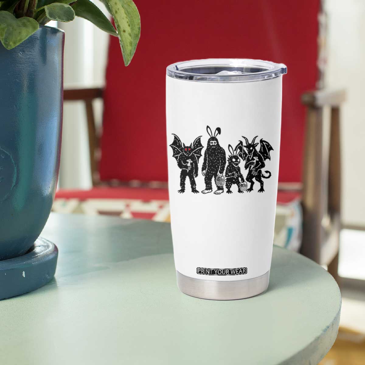 Funny Easter Cryptid Squad Tumbler Cup Bigfoot Mothman Jersey Devil Chupacabra Gift TS12 Print Your Wear