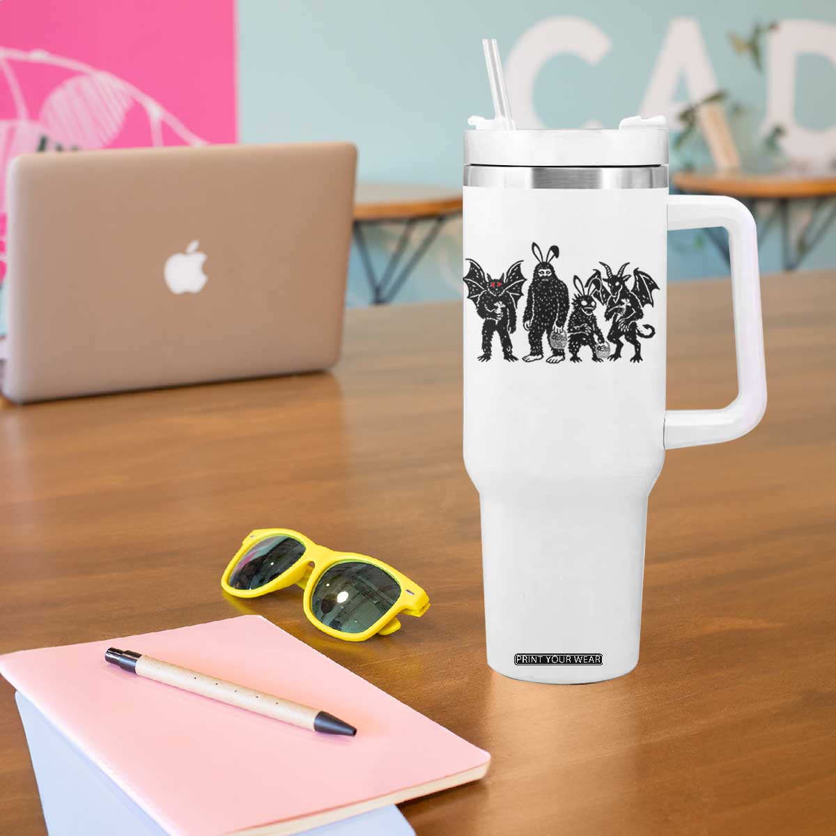 Funny Easter Cryptid Squad Tumbler With Handle Bigfoot Mothman Jersey Devil Chupacabra Gift TS12 Print Your Wear