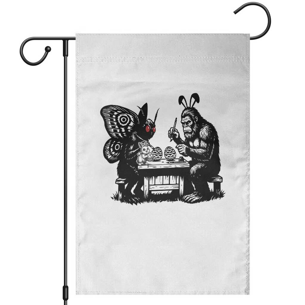 Funny Bigfoot And Mothman Egg Painting Garden Flag Cryptid Easter Gift TS12 White Print Your Wear