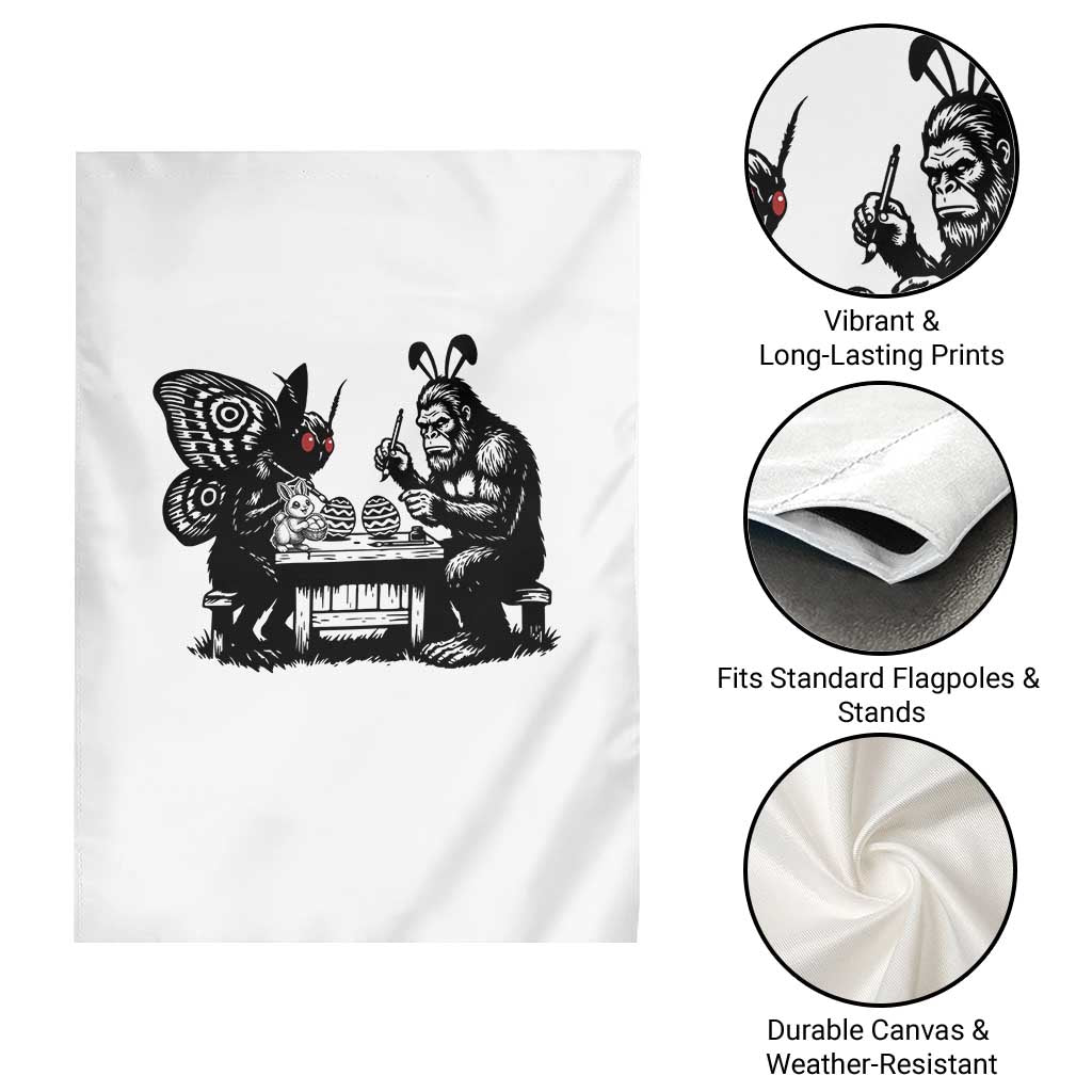 Funny Bigfoot And Mothman Egg Painting Garden Flag Cryptid Easter Gift TS12 Print Your Wear