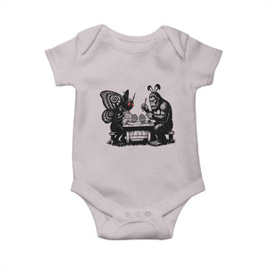 Funny Bigfoot And Mothman Egg Painting Baby Onesie Cryptid Easter Gift TS12 Ice Gray Print Your Wear