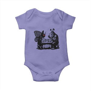 Funny Bigfoot And Mothman Egg Painting Baby Onesie Cryptid Easter Gift TS12 Violet Print Your Wear